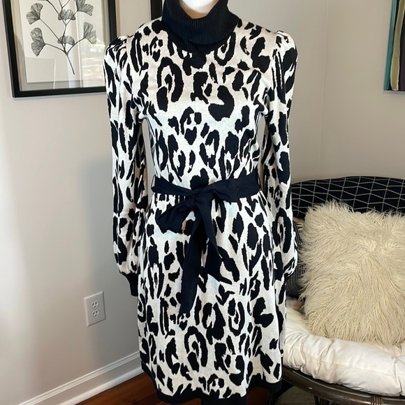 NWT Who What Wear leopard print sweater dress - Picture 1 of 8